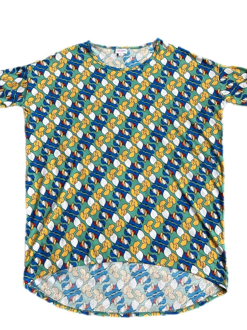 LuLaRoe Short Sleeve Tee Disney Sleeping Donald Pattern